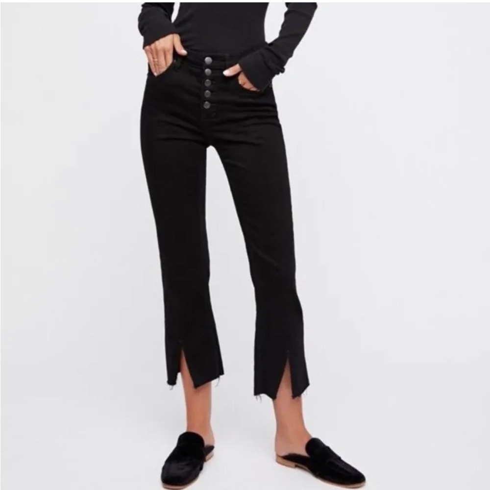Free people black cropped flare jeans - size 28